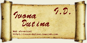 Ivona Dutina vizit kartica